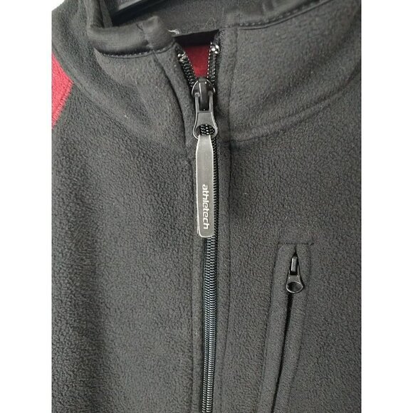 Athletic Red Black Full Zip Long Sleeve Fleece Jacket. Size S - Picture 3 of 13